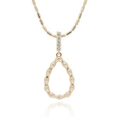 359193 BAMBOO G/P TEARDROP NECKLACE